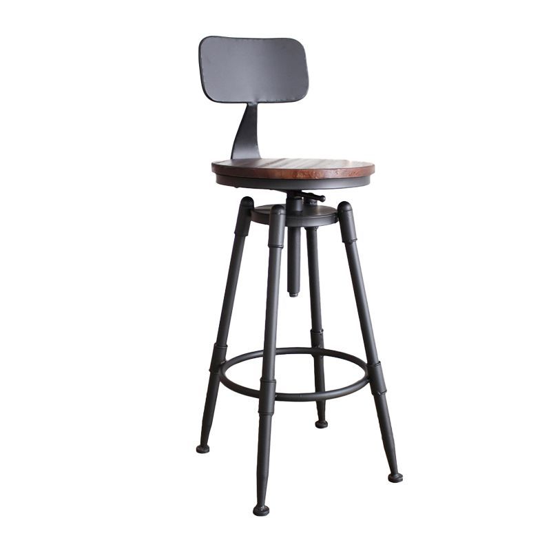 Elegant and Comfortable Upholstered Wooden Swivel Bar Stools With Back Support