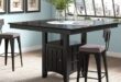 black counter height dining table