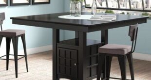 black counter height dining table