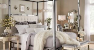canopy bed with upholstered headboard