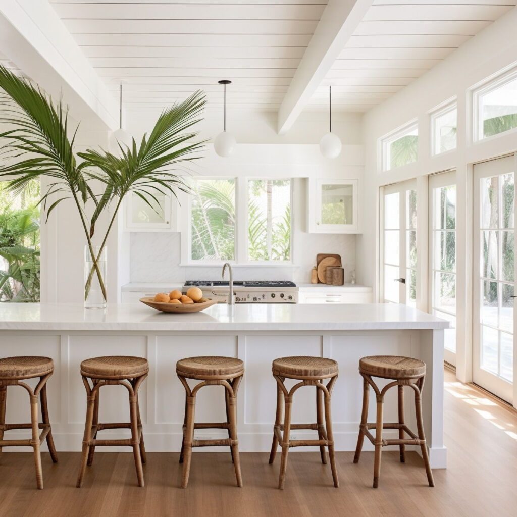 Tropical Kitchen Island Decor