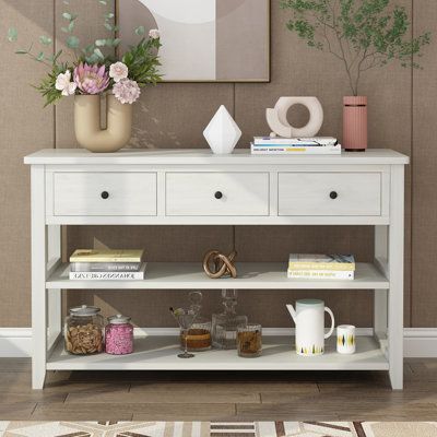 Functional and Stylish Console Table with Drawers and Shelves: A Perfect Addition to Any Room