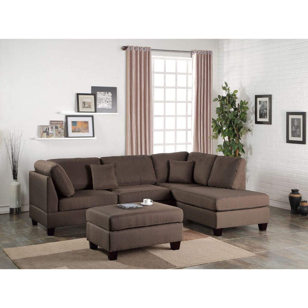 chocolate brown sectional sofa with chaise