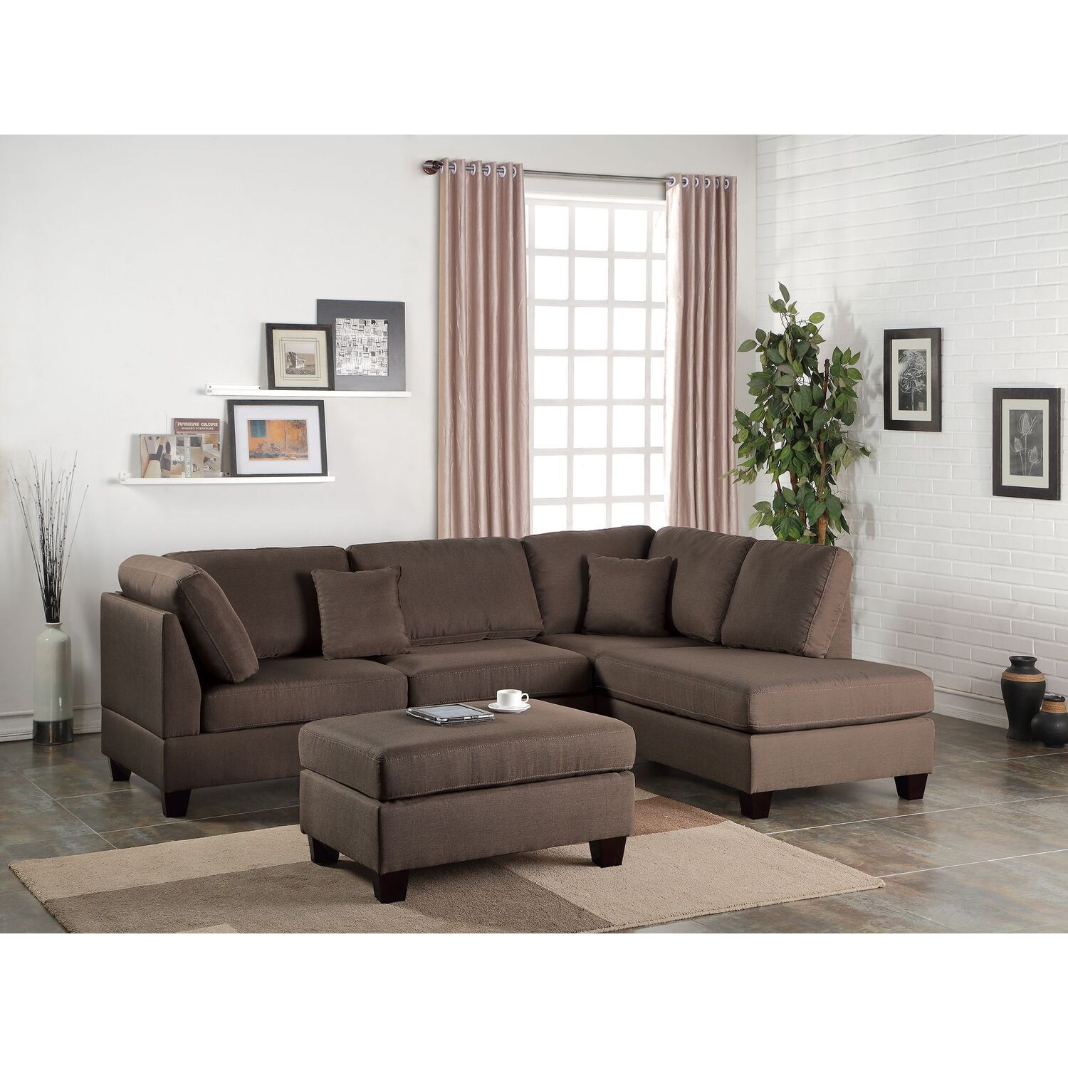 Indulge in Comfort with a Chocolate Brown Sectional Sofa with Chaise