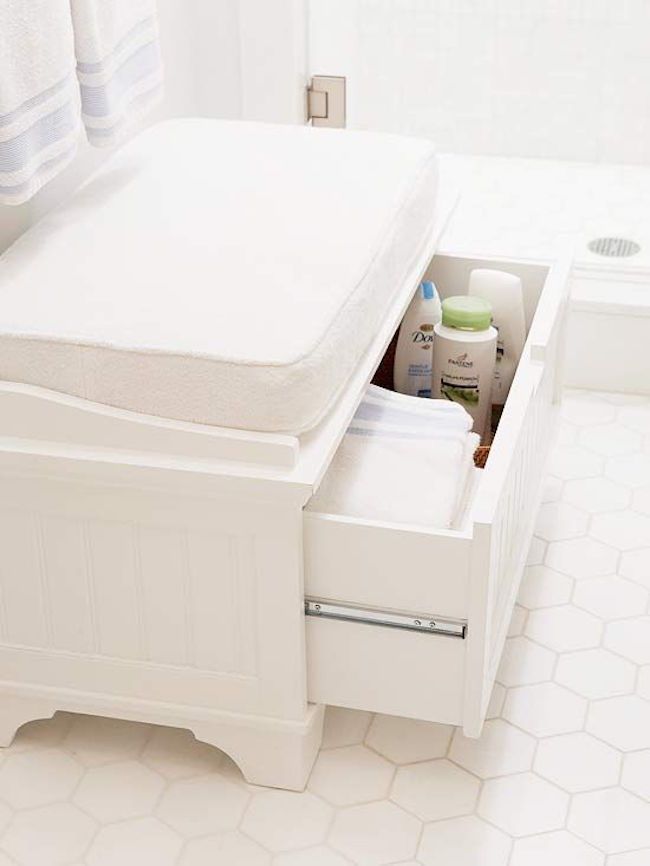 bathroom bench seat with storage