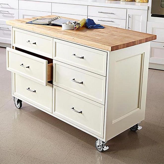 Contemporary Kitchen Island Cart With Seating