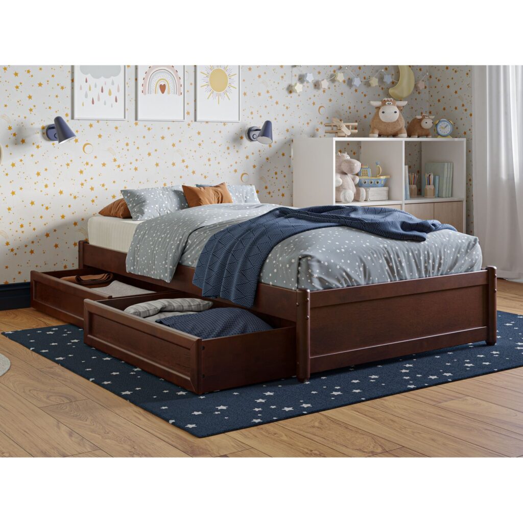 bedroom set with drawers under bed