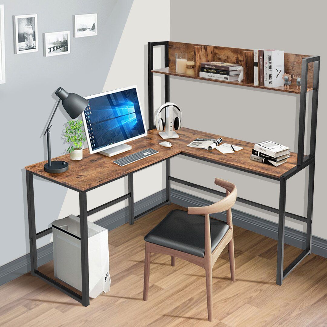 L Shaped Corner Computer Desk With Hutch