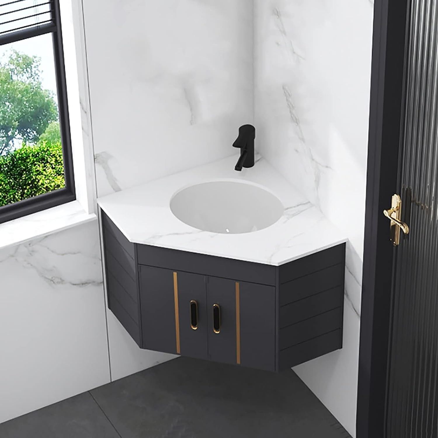 Maximizing Space: The Smart Choice of a Corner Bathroom Vanity with 