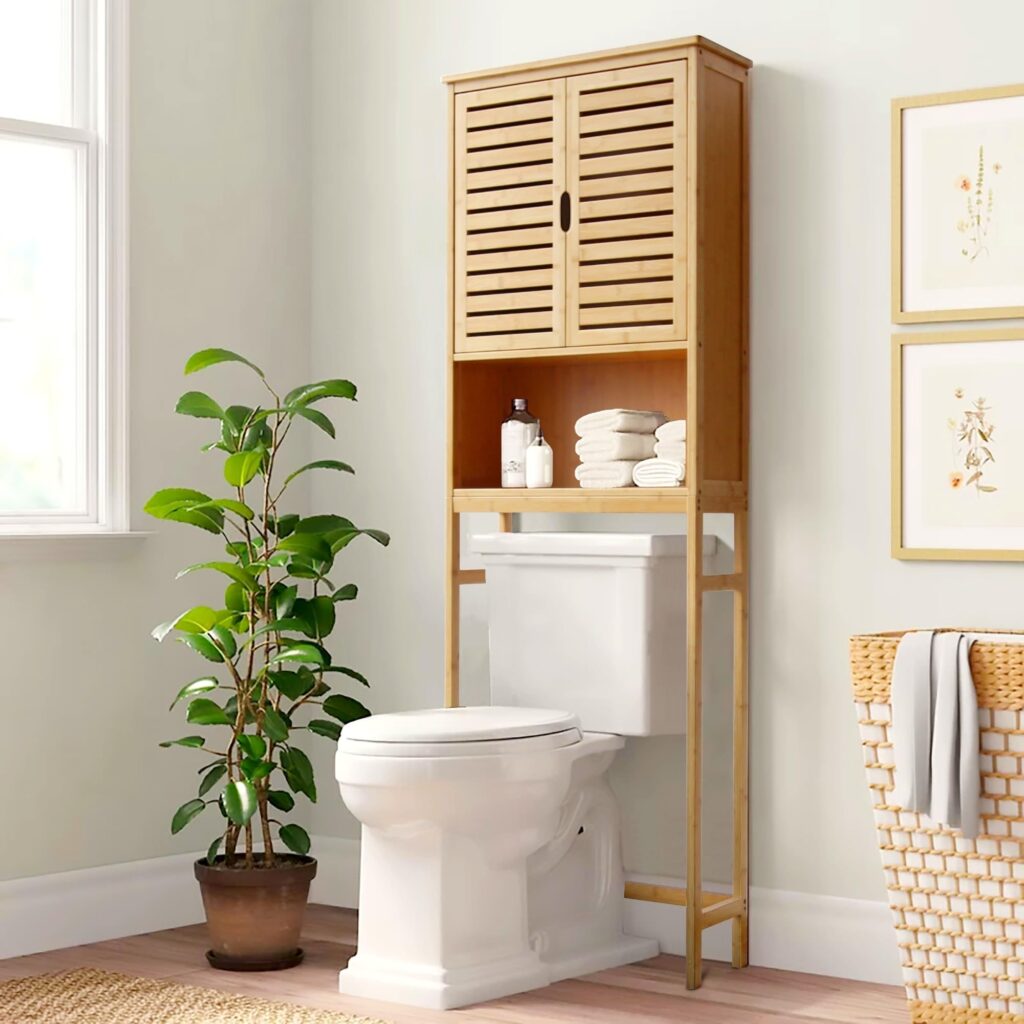 bathroom space saver over toilet