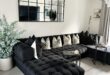 black leather living room furniture