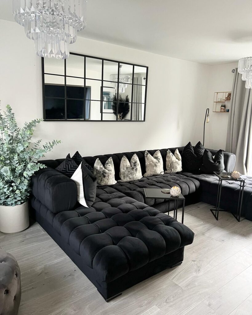 black leather living room furniture