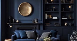 Blue and Gold Living Room
