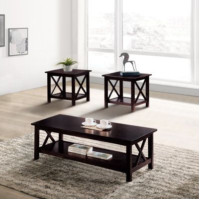 Stylish Matching Set: Black Coffee Table and End Table