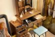 dressing table with mirror and drawers