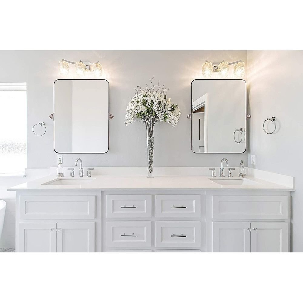 The With a Brushed Nickel Bathroom Mirror Adds a Touch of Elegance to Your Space