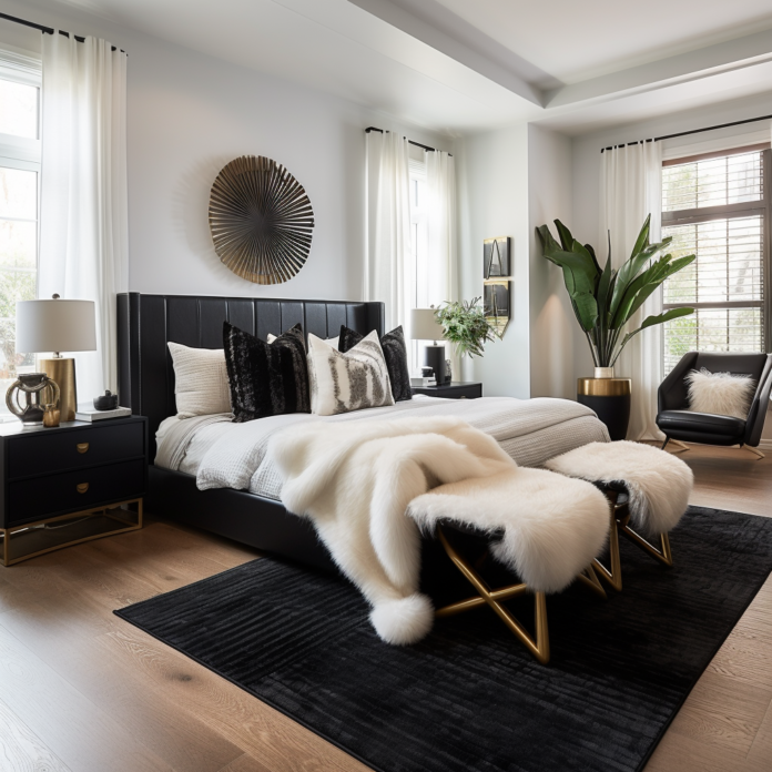 Timeless Elegance: Black, White, and Gold Bedroom Decor