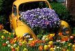 Old car flower planter design
