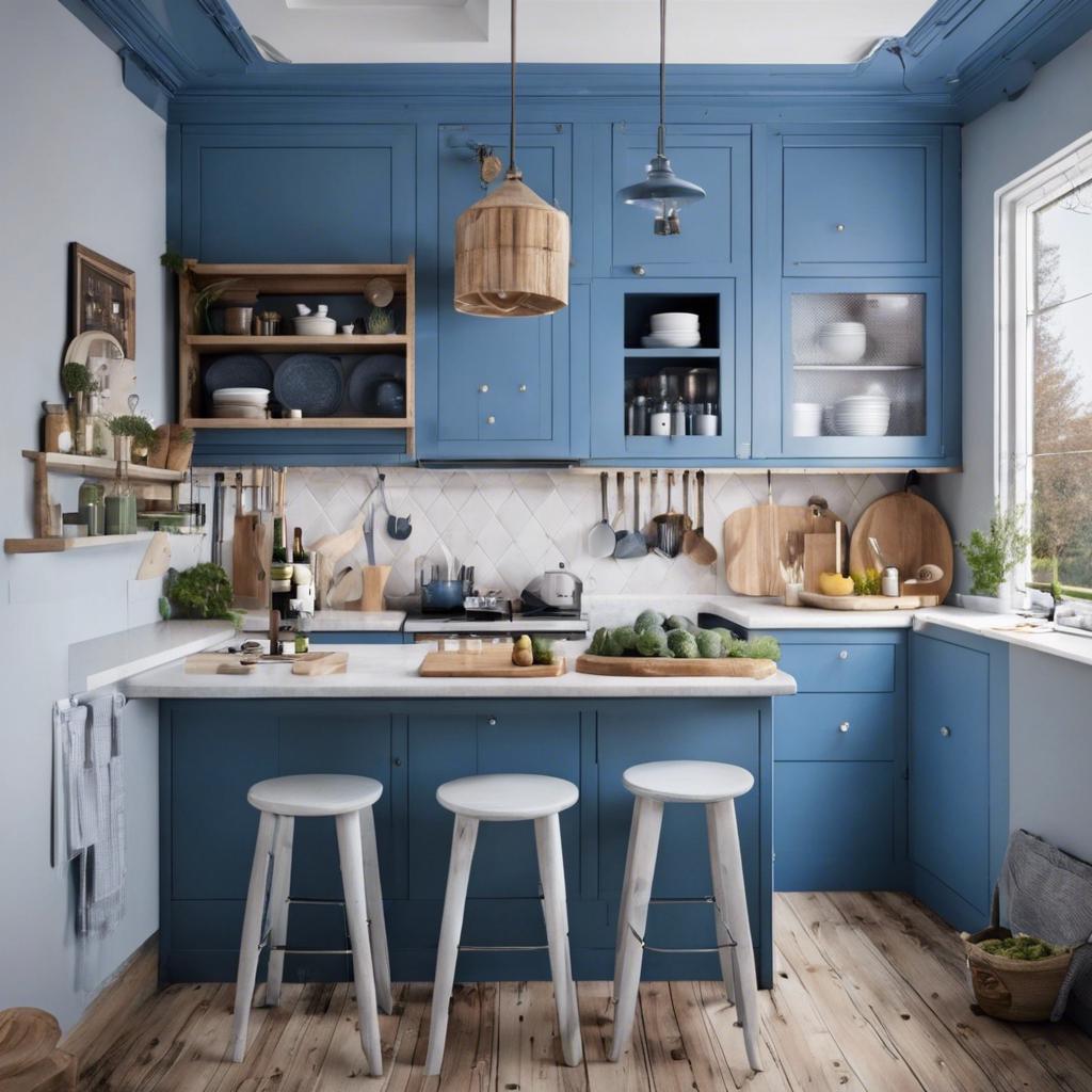 Blue Hue: Tiny Kitchen Design Ideas for Bold and Bright Spaces