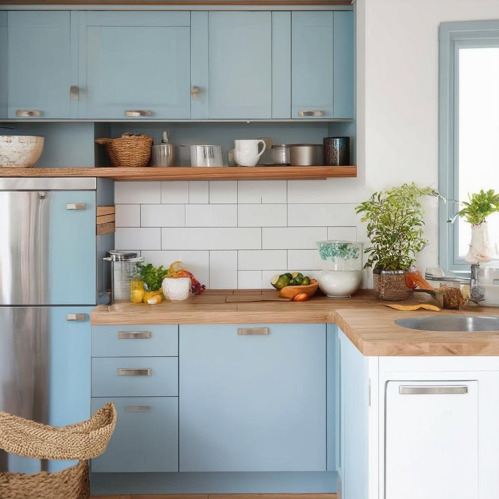 Blue Hues: Petite Kitchen Design Ideas