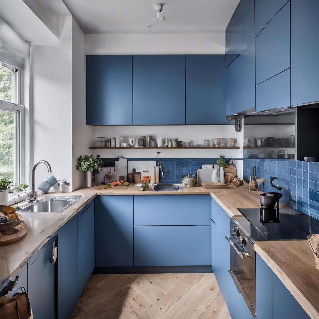 - Creating Illusion of Space with Blue Hue in Compact Kitchens