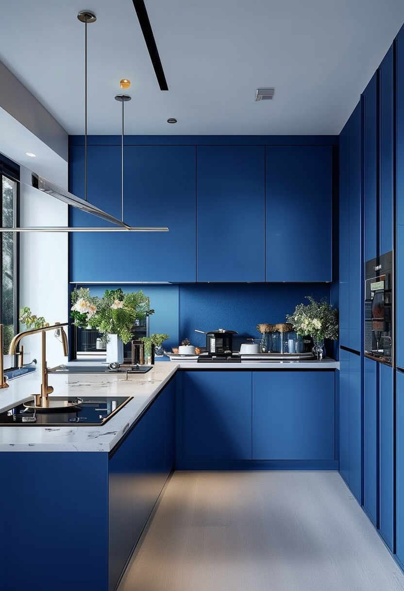 Stylishly Compact: Exploring Small Blue Kitchen Designs