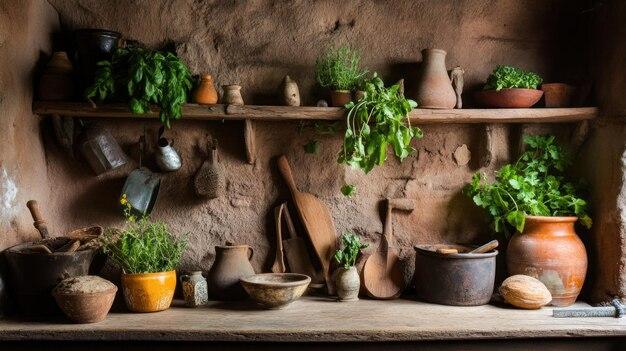 Earthy‌ pottery pieces add rustic ‍elegance to your country⁢ kitchen ‌display