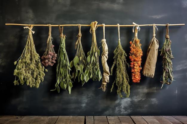 Hanging herbs in⁣ the kitchen brings nature indoors to your country kitchen