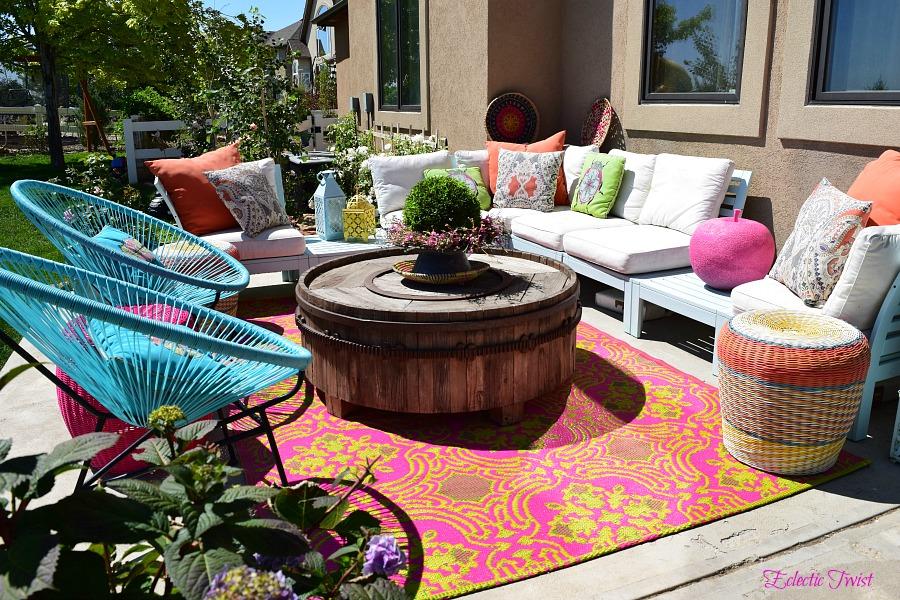 Bohemian flair: Eclectic decor gives your patio ​design a relaxed, inviting feel