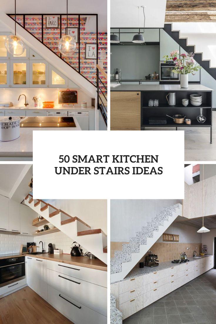 Create a compact appliance zone in your Under Stairs Kitchen for ​efficiency