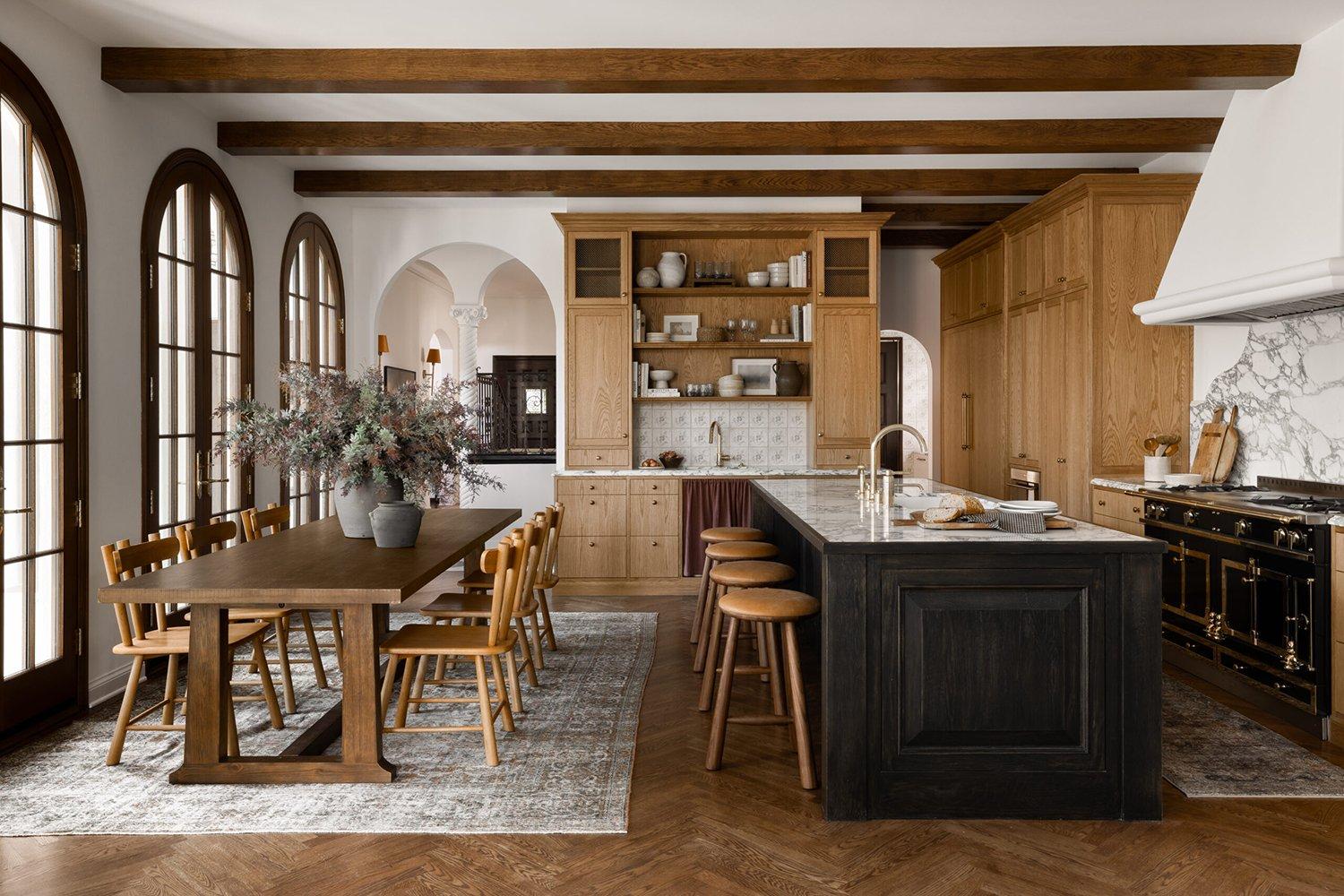 Cozy seating areas invite family gatherings in your welcoming country kitchen