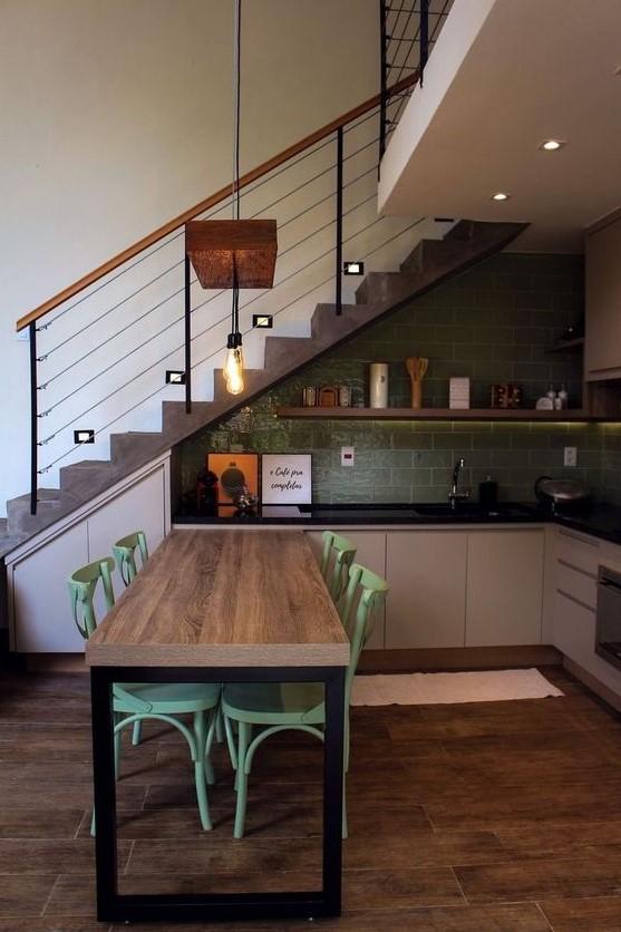 Layer textures with backsplash tiles in‌ your Under ⁤Stairs Kitchen for ⁤visual ⁣interest