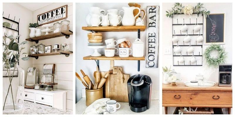 Create a defined coffee station to elevate your farmhouse kitchen⁤ experience