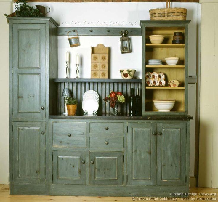 An antique hutch⁢ to display dishes and ⁣add charm to your country kitchen