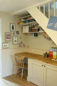 Use the space for a mini coffee station in your Under Stairs Kitchen