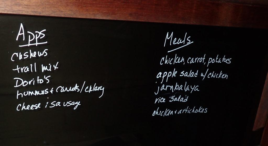 Hang a whiteboard for meal planning in your ​galley kitchen