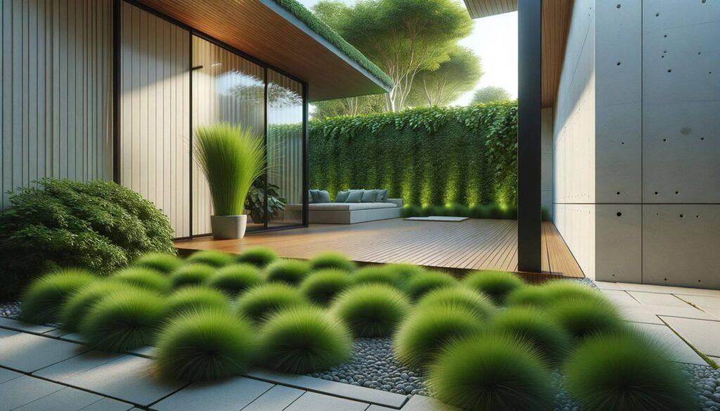 Combine textures⁢ with varied plants to add​ depth to modern landscape design