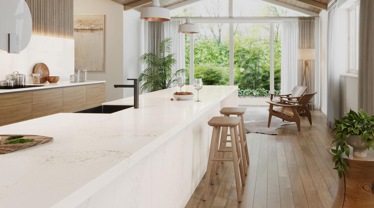 Natural wood finishes evoke warmth in every corner of the country kitchen