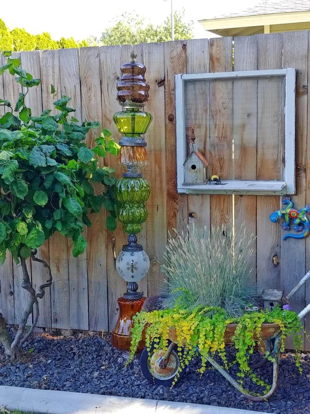 Use repurposed materials‍ for unique garden art that enhances your backyard design