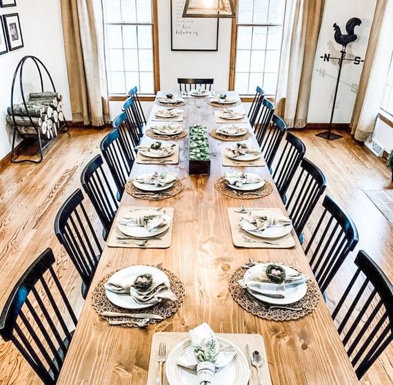 A large ⁣farmhouse table for ⁤family ‌gatherings ‍in your country kitchen