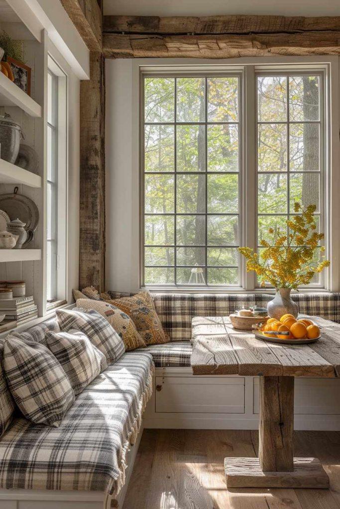 Cozy seating‌ nook for quiet moments⁤ with a book in your farmhouse kitchen