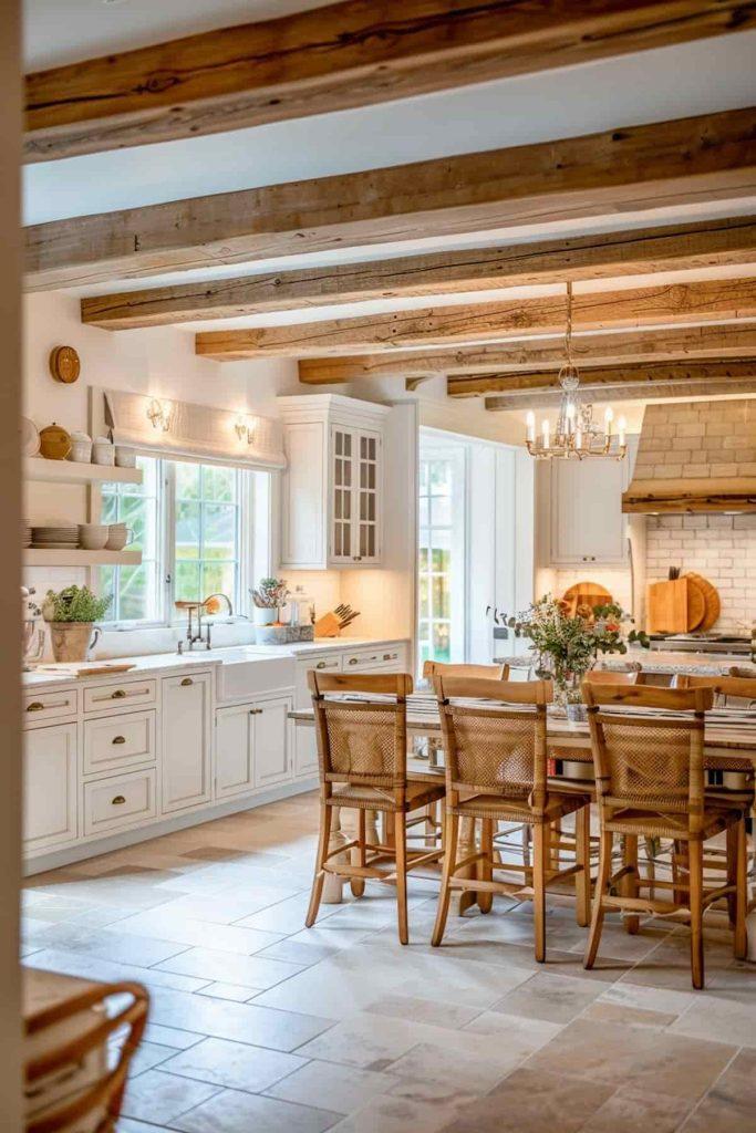 Rustic wooden beams⁣ add character and warmth⁣ to your country kitchen