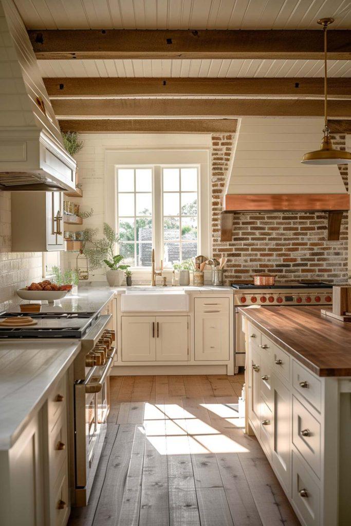 Reclaimed wood accents, bringing history and charm to your farmhouse kitchen