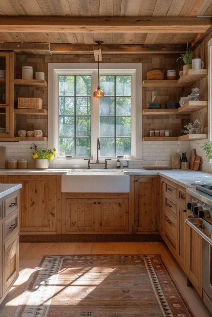 Reclaimed wood accents for a charming, eco-friendly ‌farmhouse kitchen vibe