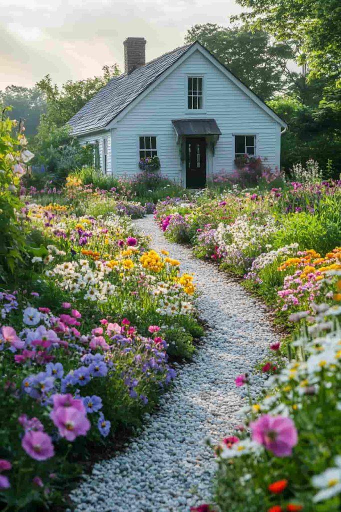 Cottage-style landscaping design boasts charming blooms ‌and ‌rustic ⁢finishes ‌for a quaint feel