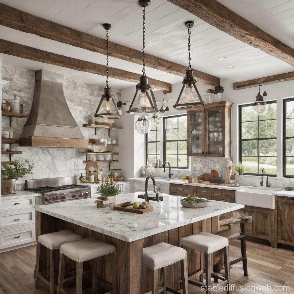 Rustic wooden beams create an inviting ⁣ambiance⁣ in your farmhouse kitchen