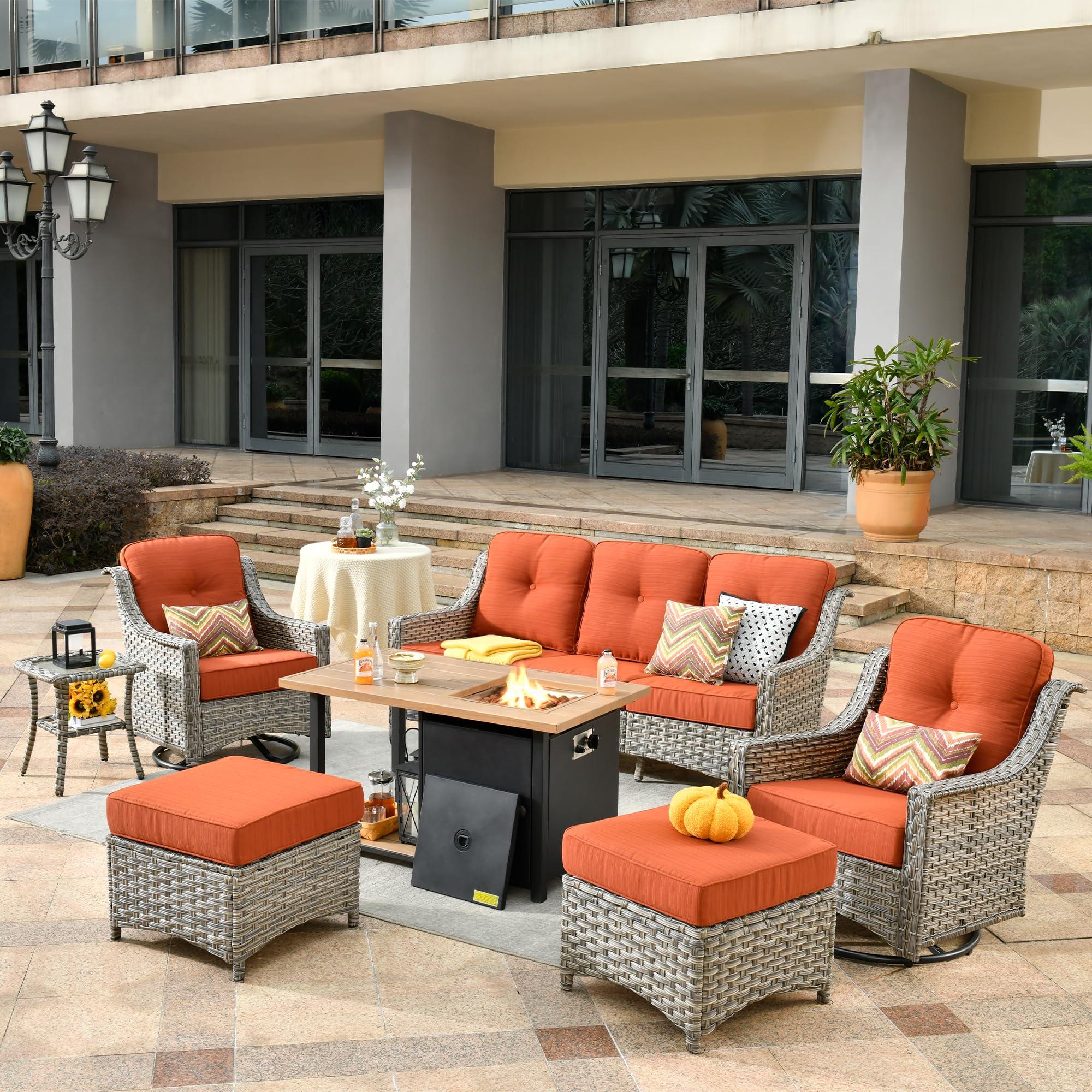 Use bold furniture pieces in your patio design to create striking visual interest