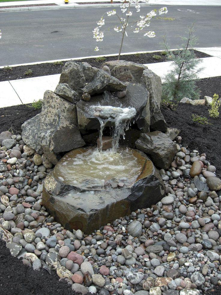 Incorporate a splash of water with a small fountain in your front yard design