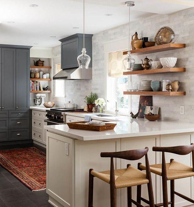 Install floating ‌shelves to ​utilize ​vertical space in your galley kitchen