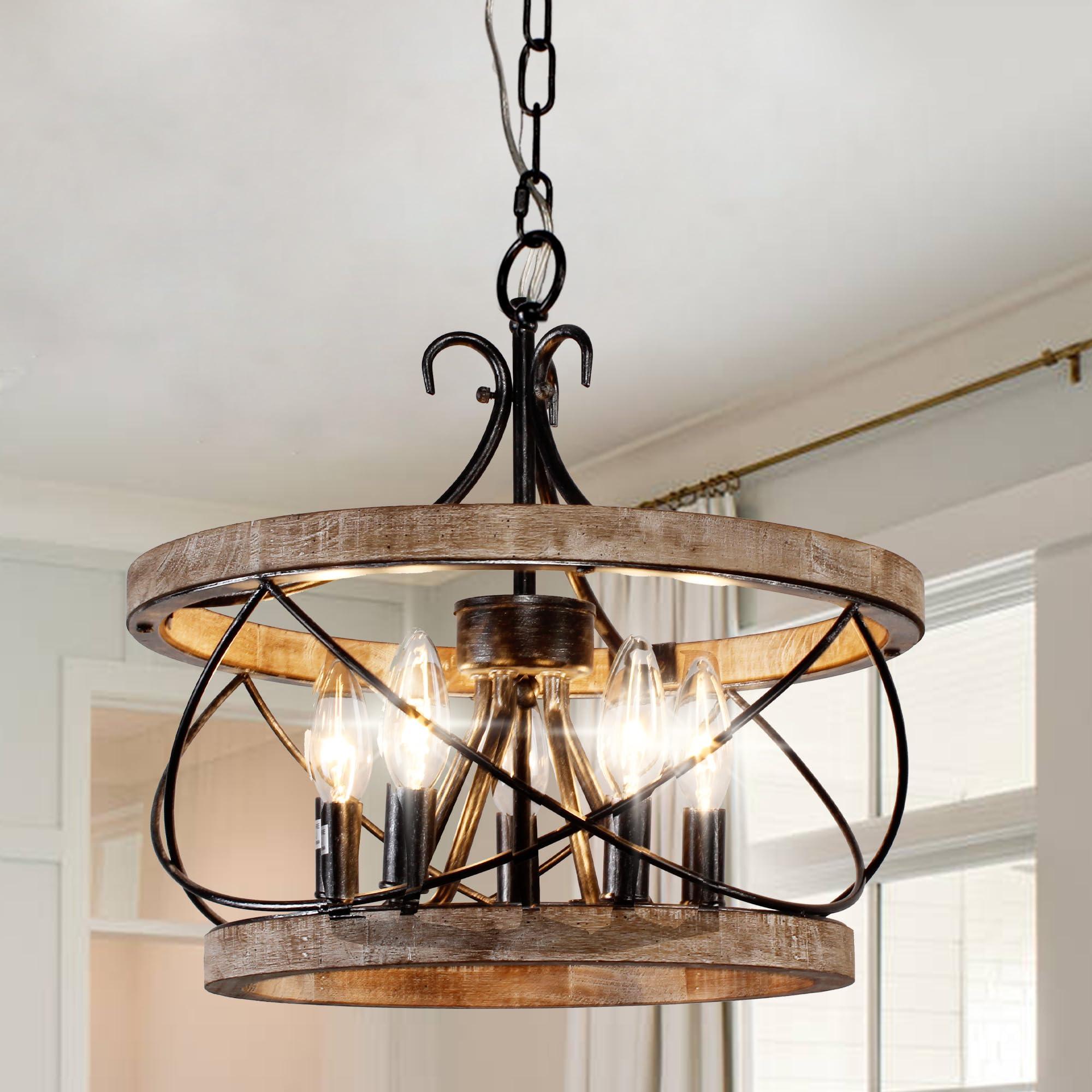 Rustic lighting fixtures to illuminate your space in a charming country kitchen